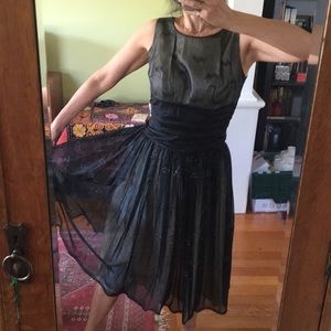 Authentic vintage 1940’s black white formal dress